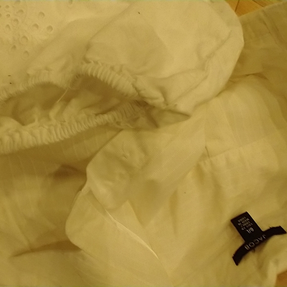 Large Jacob pinstripe short sleeve button down ivory dress shirt - Picture 16 of 16